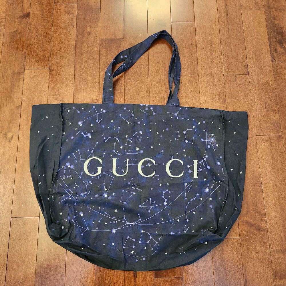 Gucci special edition navy constellation astrology cloth tote bag